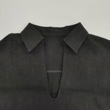 NOBLE ドンゴロススキッパーシャツブラウス 定価17600円 リネン ブラウス シャツ 22SS ブラック レディース ノーブル【中古】6-0522S♪