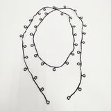 Haat ISSEY MIYAKE ビーズ 花モチーフ HA41-AK101-19 ネックレス ブラック ホワイト レディース ハートイッセイミヤケ【中古】6-0615G◎