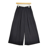 JURGEN LEHL J0141FP131 シルクウールコットン プリーツ ワイドパンツ 定価61600円 日本製 24SS ネイビー 濃紺 レディース ヨーガンレール【中古】6-0428G♪