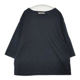 PLAIN PEOPLE H1581UB800-1 コットンリネン 七分袖 Ｔシャツ カットソー ブラック レディース プレインピープル【中古】6-0805M∞