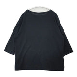 PLAIN PEOPLE H1581UB800-1 コットンリネン 七分袖 Ｔシャツ カットソー ブラック レディース プレインピープル【中古】6-0805M∞