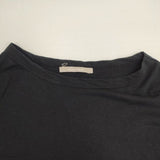 PLAIN PEOPLE H1581UB800-1 コットンリネン 七分袖 Ｔシャツ カットソー ブラック レディース プレインピープル【中古】6-0805M∞