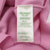 JOHN SMEDLEY 前V MERINO WOOL EXTRAFINE サイズL メリノウール クルーネック セーター ニット ピンク レディース ジョンスメドレー【中古】6-0922T♪