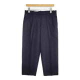 JIL SANDER センタープレススラックス サイズ34 ウール クロップドパンツ 2018SS ネイビー レディース ジルサンダー【中古】6-0725G∞