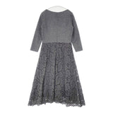 ADORE クラシックレースワンピース 切替 531-8240922 ウール混ドレス ワンピース グレー レディース アドーア【中古】6-1003T∞