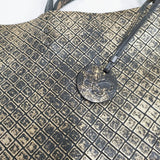 BOTTEGA VENETA イントレッチオ ミラージュ レザー B00672110C トートバッグ ゴールド ブラック レディース ボッテガヴェネタ【中古】6-0518G◎
