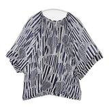 mina perhonen line tree テンセル カシミア シルク サイズ38 ws8161 Ｔシャツ カットソー ネイビー ホワイト レディース ミナペルホネン【中古】6-0522S♪