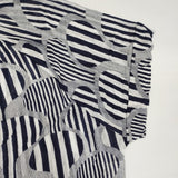 mina perhonen line tree テンセル カシミア シルク サイズ38 ws8161 Ｔシャツ カットソー ネイビー ホワイト レディース ミナペルホネン【中古】6-0522S♪