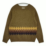 MARGARET HOWELL BANDED FAIRISLE KNIT ウール フェアアイル スコットランド製 定価40700円 セーター ニット ブラウン レディース マーガレットハウエル【中古】6-0922T♪