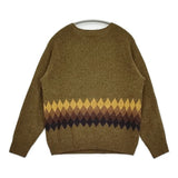 MARGARET HOWELL BANDED FAIRISLE KNIT ウール フェアアイル スコットランド製 定価40700円 セーター ニット ブラウン レディース マーガレットハウエル【中古】6-0922T♪