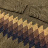MARGARET HOWELL BANDED FAIRISLE KNIT ウール フェアアイル スコットランド製 定価40700円 セーター ニット ブラウン レディース マーガレットハウエル【中古】6-0922T♪