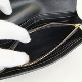 TOD'S Tタイムレス レザー ロングウォレット トーンオントーン カーフレザー 定価102300円 長財布 ブラック レディース トッズ【中古】6-0628G∞