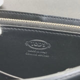 TOD'S Tタイムレス レザー ロングウォレット トーンオントーン カーフレザー 定価102300円 長財布 ブラック レディース トッズ【中古】6-0628G∞