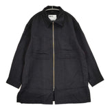 MHL. FELTED WOOL SHIRTING サイズ2 定価49940円 ウールメルトン シャツ ジャケット 25AW ダークネイビー レディース エムエイチエル【中古】6-0922T♪