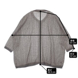 marble sud コットン アクリル クルーネック 七分袖 ダイヤ柄ジャガード ワイド 日本製 カーディガン グレー ホワイト レディース マーブルシュッド【中古】6-0511M△