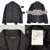 tricot COMME des GARCONS TH-J004 サイズM リバーシブル 異素材 フリース テーラードジャケット AD2021 ブラック レディース トリココムデギャルソン【中古】6-0922T♪