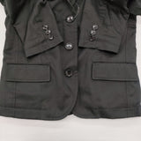 tricot COMME des GARCONS TH-J004 サイズM リバーシブル 異素材 フリース テーラードジャケット AD2021 ブラック レディース トリココムデギャルソン【中古】6-0922T♪