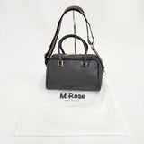 M Rose エムローズ イタリア製 ショルダーバッグ レザー トートバッグ ブラック レディース【中古】6-0809G∞