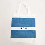 R&D.M.Co- 新品 BLUE BAND TOTE BAG ブルーバンド柄 定価7700円 リネン100％ トートバッグ ホワイト ブルー レディース オールドマンズテーラー【中古】6-0809G∞