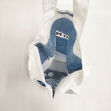 R&D.M.Co- 新品 BLUE BAND TOTE BAG ブルーバンド柄 定価7700円 リネン100％ トートバッグ ホワイト ブルー レディース オールドマンズテーラー【中古】6-0809G∞