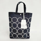mina perhonen 未使用品 kanssa tote M tambourine 刺繍 ada7295p トートバッグ 25AW ネイビー ホワイト レディース ミナペルホネン【中古】6-0421G♪
