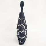 mina perhonen 未使用品 kanssa tote M tambourine 刺繍 ada7295p トートバッグ 25AW ネイビー ホワイト レディース ミナペルホネン【中古】6-0421G♪