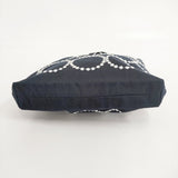 mina perhonen 未使用品 kanssa tote M tambourine 刺繍 ada7295p トートバッグ 25AW ネイビー ホワイト レディース ミナペルホネン【中古】6-0421G♪