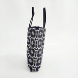 mina perhonen 未使用品 toast bag anemone トーストバッグ 刺繍 ada9298 トートバッグ 25AW ネイビー ホワイト レディース ミナペルホネン【中古】6-0421G♪