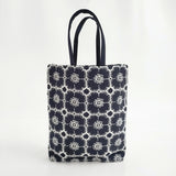 mina perhonen 未使用品 toast bag anemone トーストバッグ 刺繍 ada9298 トートバッグ 25AW ネイビー ホワイト レディース ミナペルホネン【中古】6-0421G♪