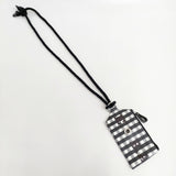 ebagos Bouquet Garni スマートフォンケース・6号PVC チェック 定価17600円 携帯・スマホアクセサリー 24SS ブラック ホワイト レディース エバゴス【中古】6-0421G♪