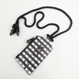 ebagos Bouquet Garni スマートフォンケース・6号PVC チェック 定価17600円 携帯・スマホアクセサリー 24SS ブラック ホワイト レディース エバゴス【中古】6-0421G♪