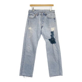 PATRINIA Hand Stitch Woven Wool & Cashmere 5.5H ウール カシミヤ リメイク加工 USA Levi's 501 デニムパンツ ライトブルー レディース パトリニア【中古】6-0525G△