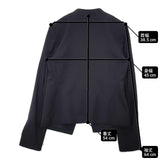 theory LANAI RELAXED サイズ4 ノーカラー テーラードジャケット ブラック レディース セオリー【中古】6-0805M∞