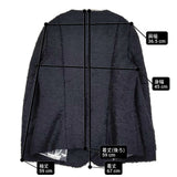 mina perhonen caniche ya2340 サイズ38 モヘヤウール ダブルボタン ノーカラージャケット ネイビー レディース ミナペルホネン【中古】6-0922T♪
