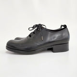 PETROSOLAUM ghillie whole cut crocodile oil soft kip クロコダイルレザー レースアップスリッポン サイズ38 定価214500円 シューズ・靴 ブラック レディース ペテロオラウム【中古】6-0421G♪