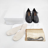 PETROSOLAUM ghillie whole cut crocodile oil soft kip クロコダイルレザー レースアップスリッポン サイズ38 定価214500円 シューズ・靴 ブラック レディース ペテロオラウム【中古】6-0421G♪