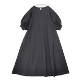 THOUSAND MILE パフスリーブワンピース 231-3112 ナイロン ストレッチ ワンピース ブラック レディース サウザンドマイル【中古】6-0522S♪