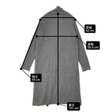 evam eva E153K144 ウール ニットローブ ロング カーディガン グレー レディース エヴァムエヴァ【中古】6-1014T∞