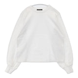 mizuiro-ind コットン 日本製 ギャザースリーブ 長袖Ｔシャツ カットソー ロンＴ ホワイト レディース ミズイロインド【中古】6-0511M△
