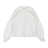 mizuiro-ind コットン 日本製 ギャザースリーブ 長袖Ｔシャツ カットソー ロンＴ ホワイト レディース ミズイロインド【中古】6-0511M△