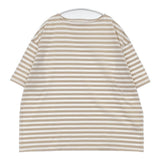 veritecoeur 1×1ボーダーハーフスリー 定価11000円 VVC-464 ボートネック 半袖Ｔシャツ カットソー 24SS ベージュ ホワイト レディース ヴェリテクール【中古】6-0522S♪