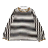 Lene non finito ボーダー アンビデックス 長袖Ｔシャツ カットソー ロンＴ キナリ ブラック レディース レネ ノンフィニート【中古】6-0805M∞