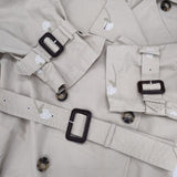 ZARA フラワー刺繍 サイズM コットンポリエステル ベルト付き トレンチコート ベージュ レディース ザラ【中古】6-0820M∞