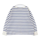 nest Robe ラッセルボーダースクエアトッププルオーバー 定価16500円 01251-1071 長袖Ｔシャツ カットソー ロンＴ 25SS ホワイト ブルー レディース ネストローブ【中古】6-0808M∞