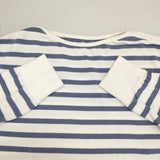 nest Robe ラッセルボーダースクエアトッププルオーバー 定価16500円 01251-1071 長袖Ｔシャツ カットソー ロンＴ 25SS ホワイト ブルー レディース ネストローブ【中古】6-0808M∞