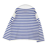 OUTIL コットン ボーダー バスクシャツ サイズ0 フランス製 長袖Ｔシャツ カットソー ロンＴ ホワイト ブルー レディース ウティ【中古】6-0720M∞