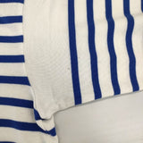 OUTIL コットン ボーダー バスクシャツ サイズ0 フランス製 長袖Ｔシャツ カットソー ロンＴ ホワイト ブルー レディース ウティ【中古】6-0720M∞