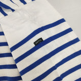 OUTIL コットン ボーダー バスクシャツ サイズ0 フランス製 長袖Ｔシャツ カットソー ロンＴ ホワイト ブルー レディース ウティ【中古】6-0720M∞