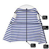 OUTIL コットン ボーダー バスクシャツ サイズ0 フランス製 長袖Ｔシャツ カットソー ロンＴ ホワイト ブルー レディース ウティ【中古】6-0720M∞