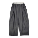 mizuiro-ind ワイド タックパンツ ウエストゴム 日本製 パンツ チャコールグレー レディース ミズイロインド【中古】6-0808G∞